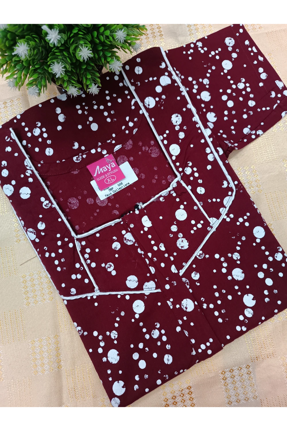 Classic 3/4 Sleeve Cotton Nighty for Women