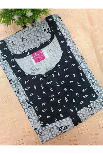 Elegant Zip-Front Pure Cotton Nighty