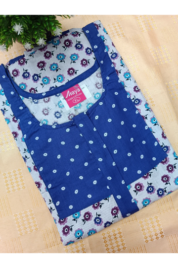 Elegant Zip-Front Pure Cotton Nighty