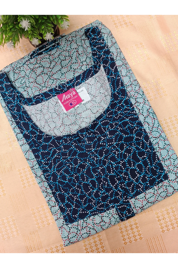 Elegant Zip-Front Pure Cotton Nighty