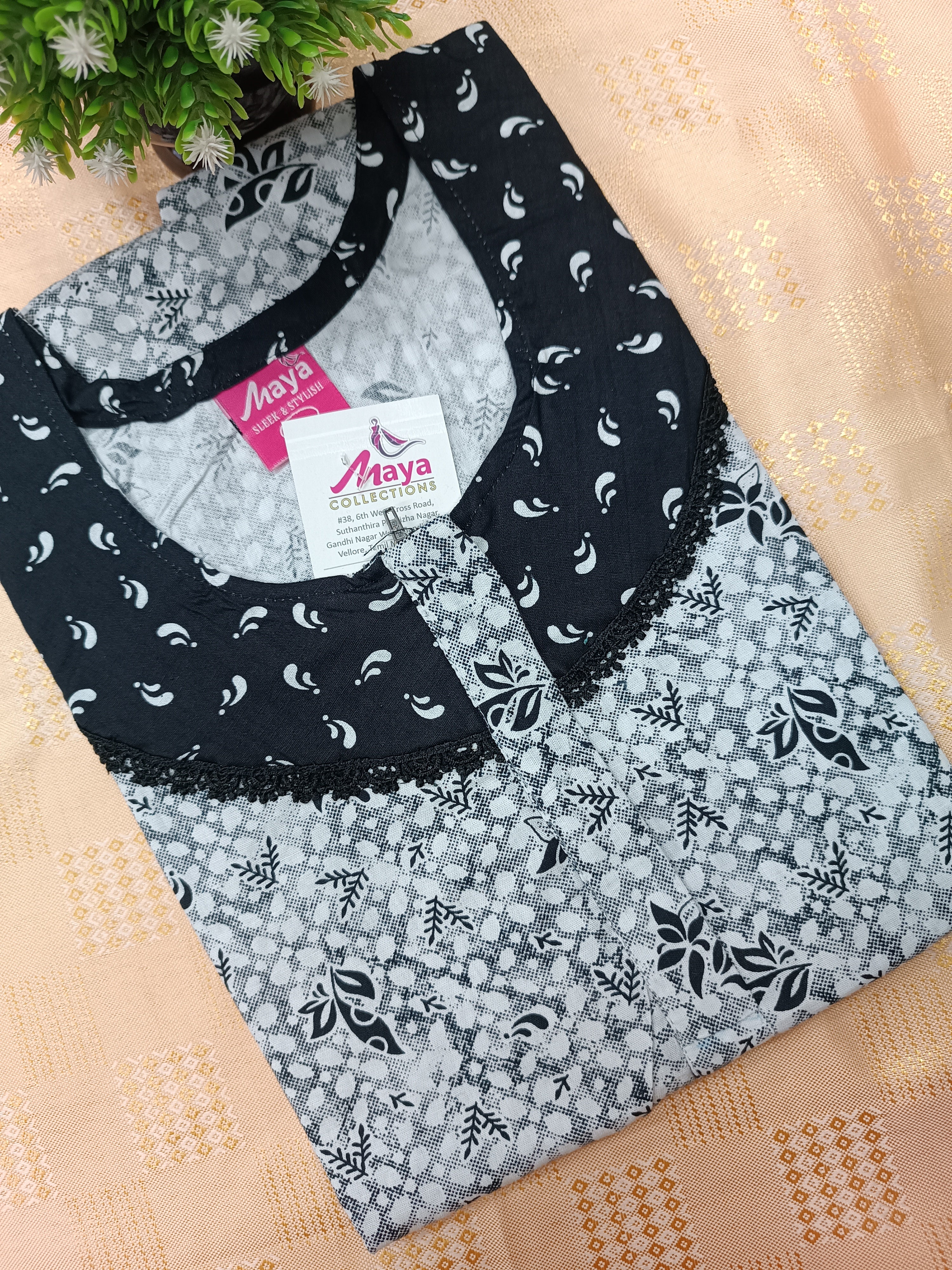 Floral Bliss Round Zip Cotton Nighty