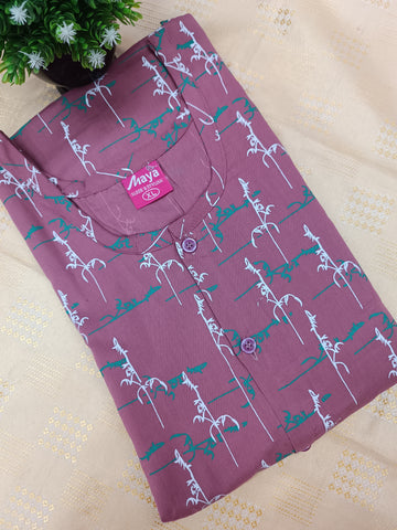 Full Open Cotton Nighty for Women – Front Button Nightwear