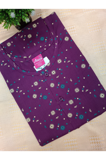 Full Open Cotton Nighty for Women – Front Button Nightwear