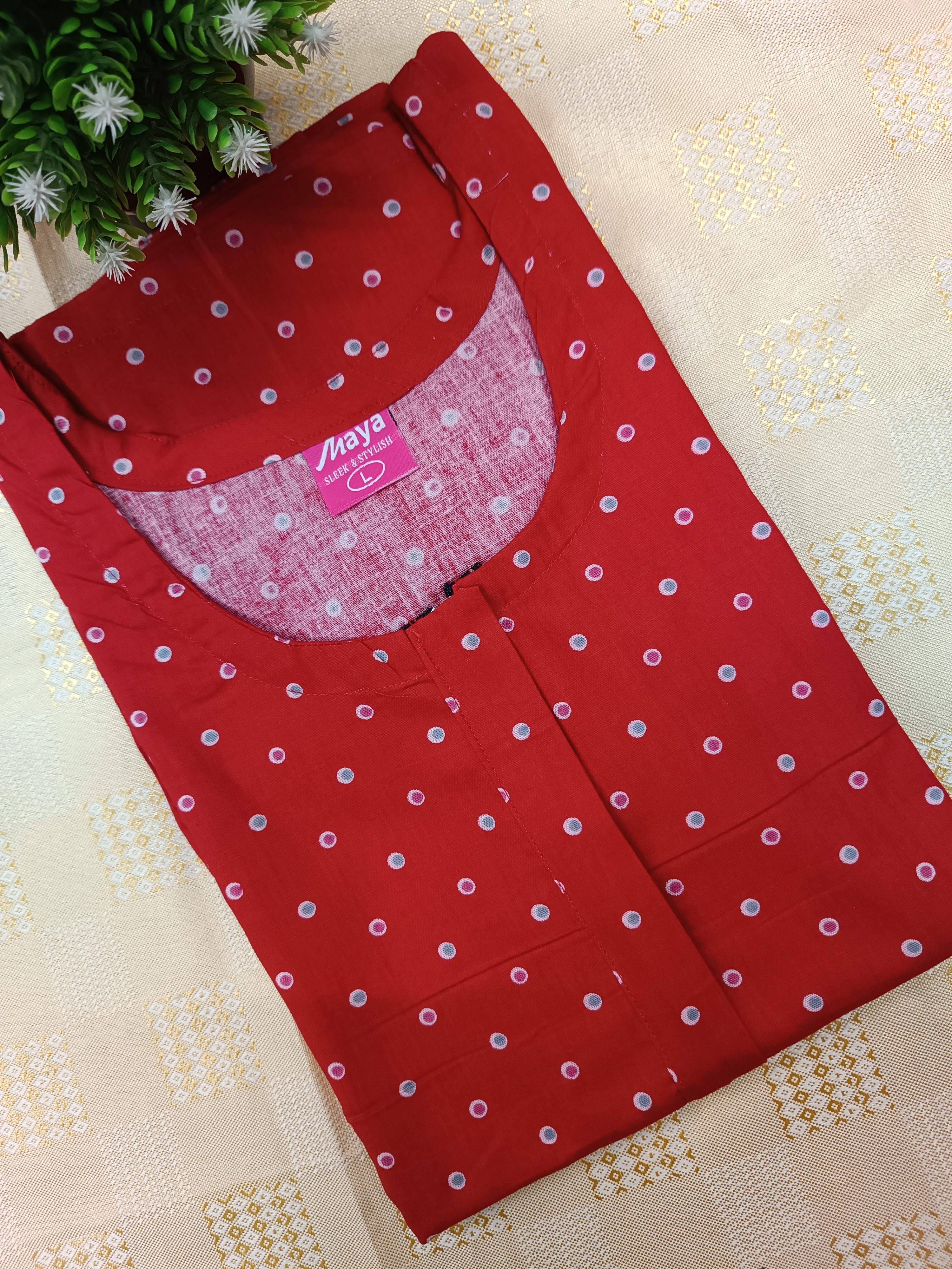 Elegant Zip-Front Pure Cotton Nighty