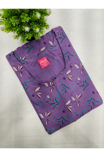 Feeding-Friendly Cotton Nighty with Long Zip