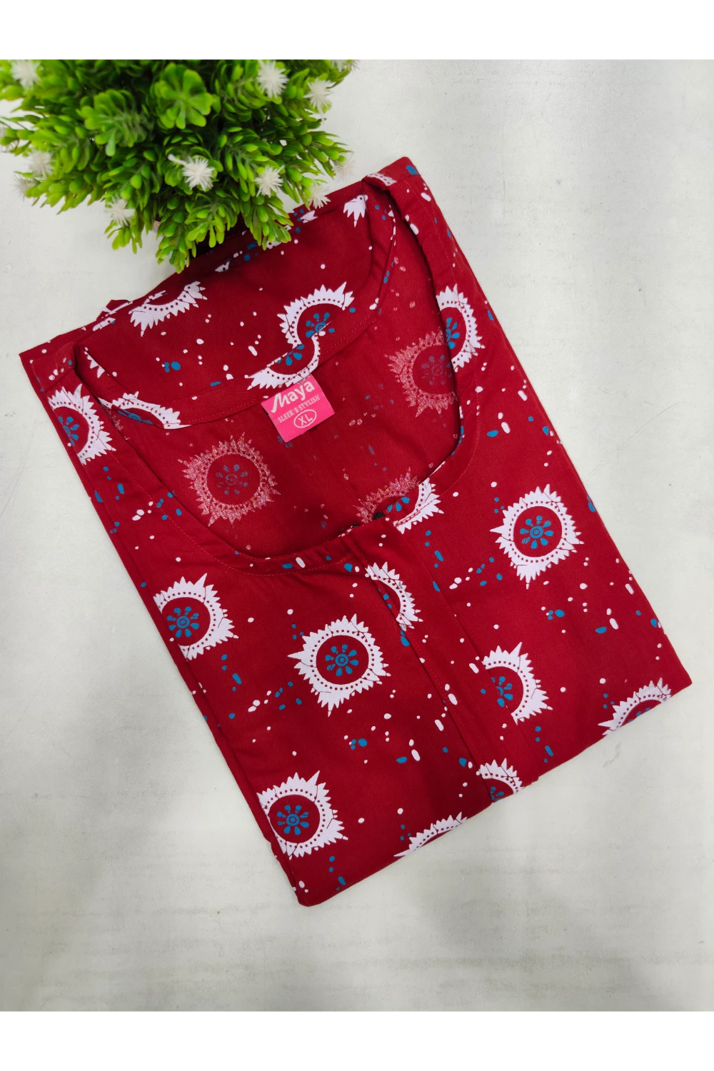 Feeding-Friendly Cotton Nighty with Long Zip