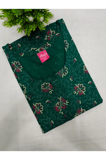Feeding-Friendly Cotton Nighty with Long Zip