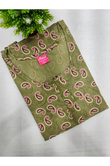 Feeding-Friendly Cotton Nighty with Long Zip