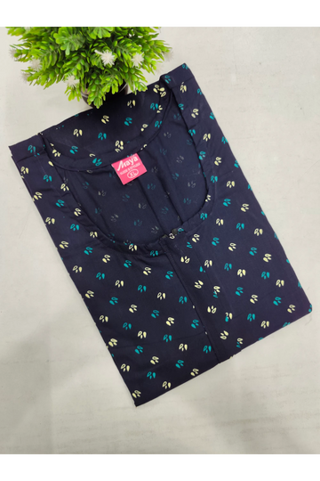 Feeding-Friendly Cotton Nighty with Long Zip