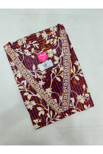 Premium V-Neck Cotton Frock for Women – Breathable & Skin-Friendly