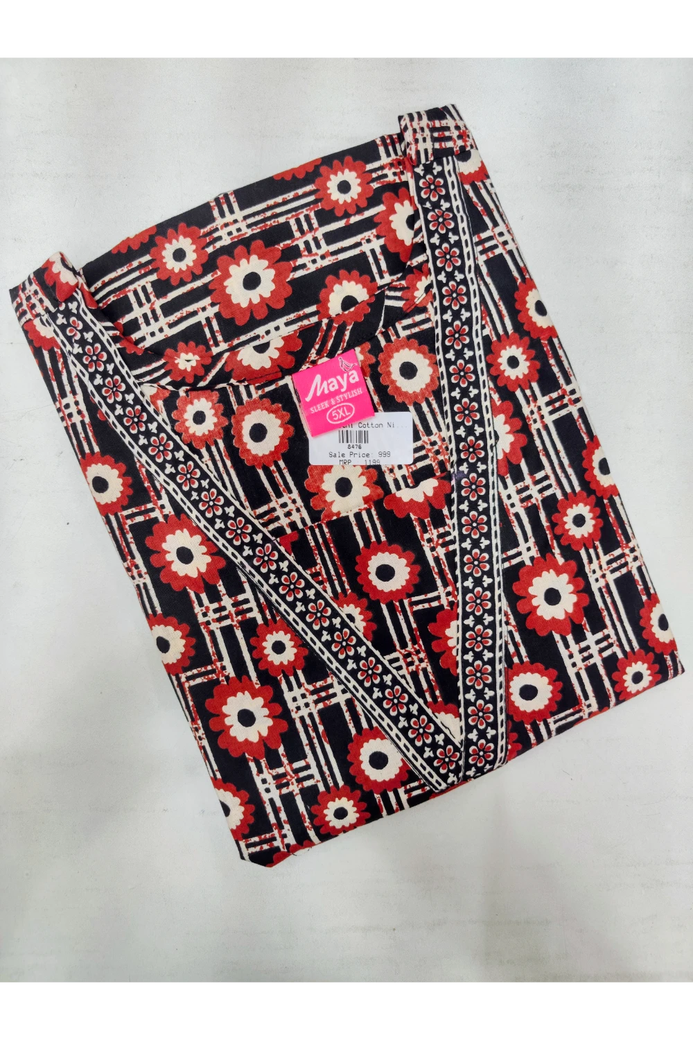 Premium V-Neck Cotton Frock for Women – Breathable & Skin-Friendly