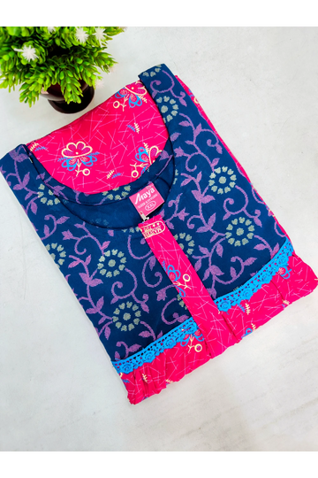 Elegant Zip-Front Pure Cotton Nighty