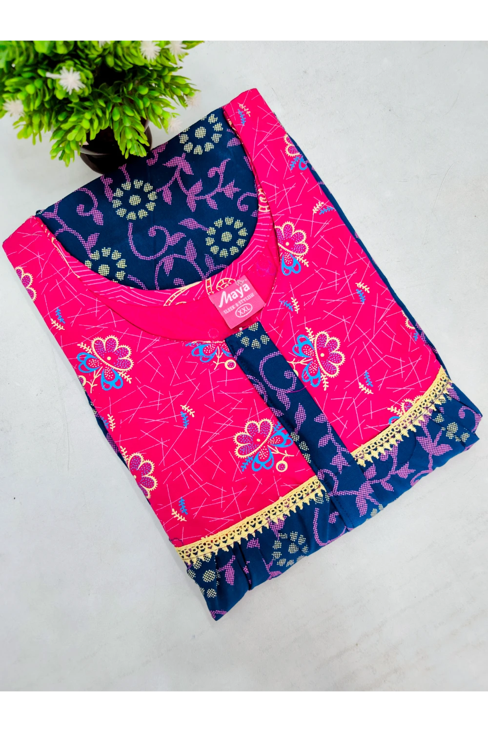 Elegant Zip-Front Pure Cotton Nighty
