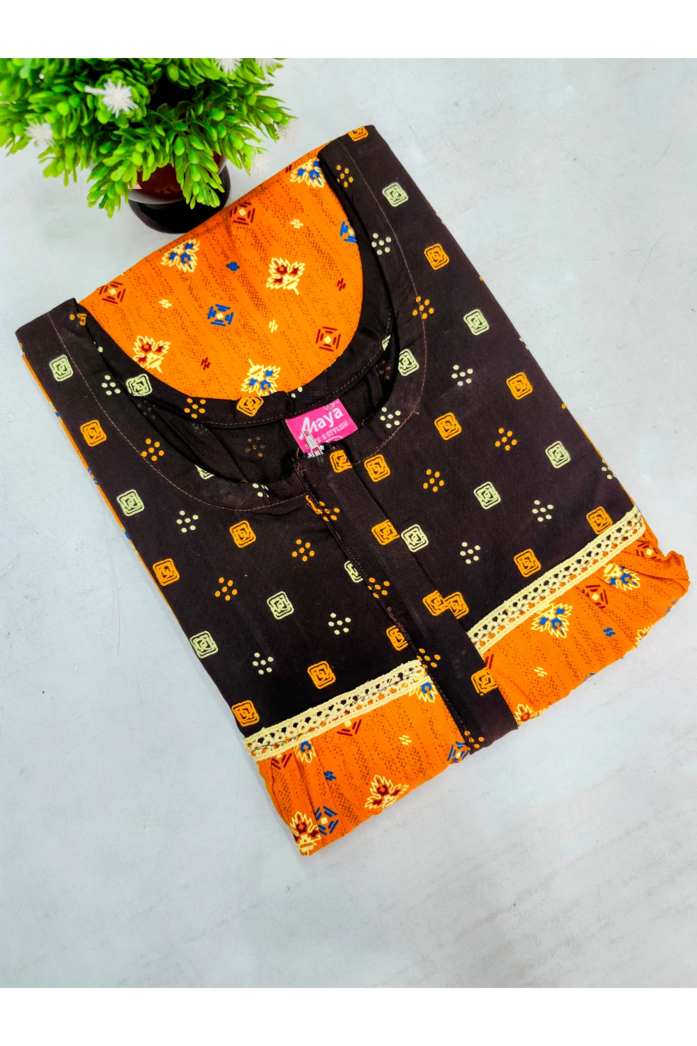 Elegant Zip-Front Pure Cotton Nighty