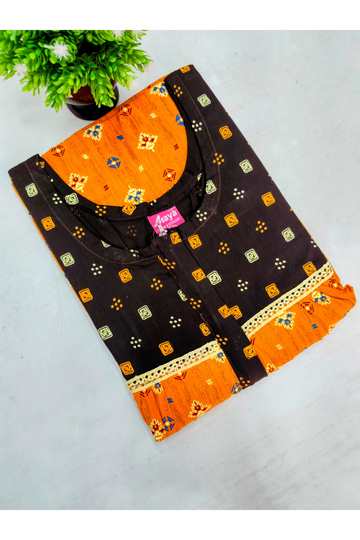 Elegant Zip-Front Pure Cotton Nighty