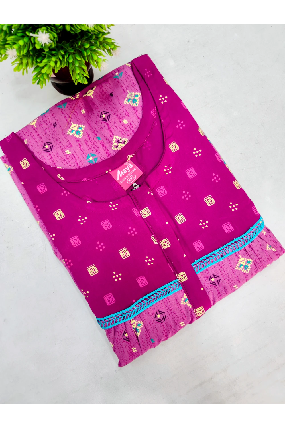 Elegant Zip-Front Pure Cotton Nighty
