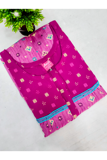 Elegant Zip-Front Pure Cotton Nighty