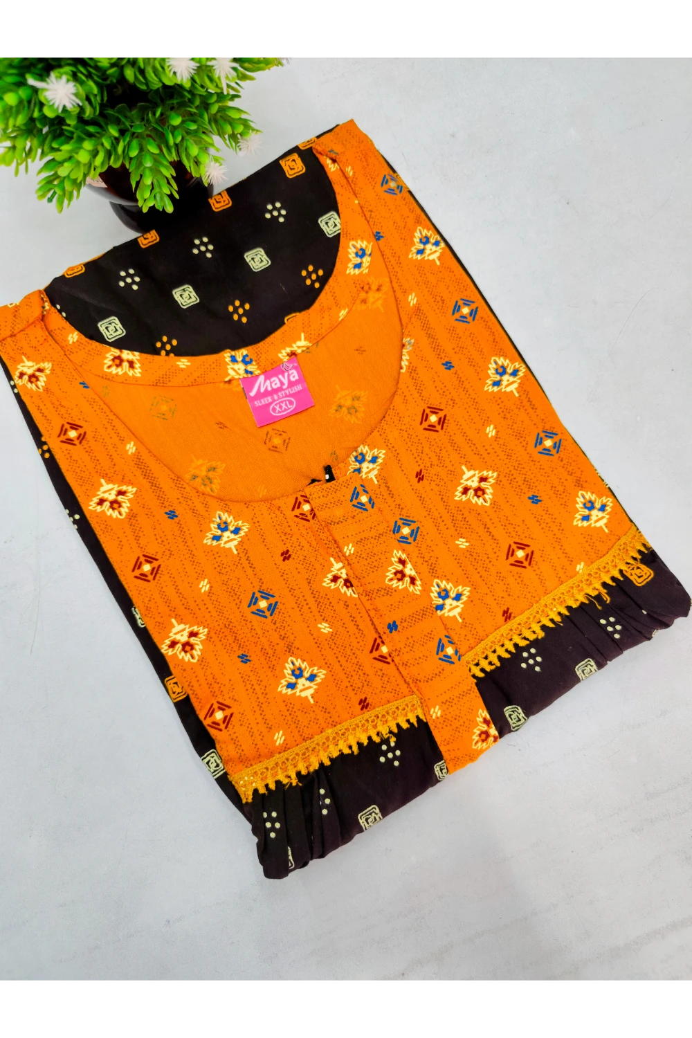 Elegant Zip-Front Pure Cotton Nighty