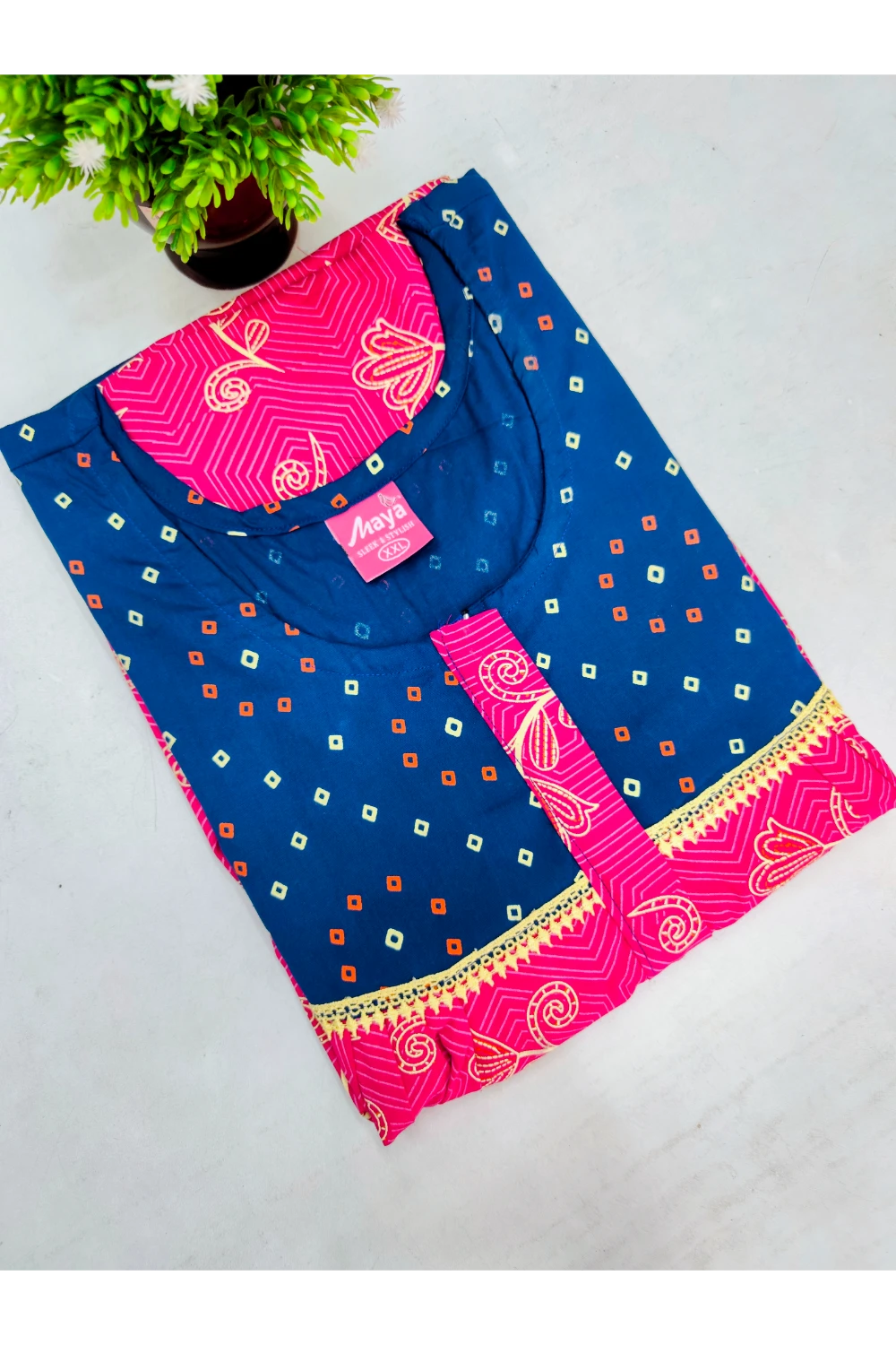 Elegant Zip-Front Pure Cotton Nighty