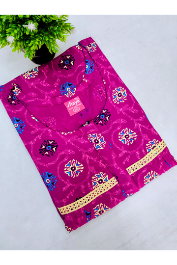Elegant Zip-Front Pure Cotton Nighty
