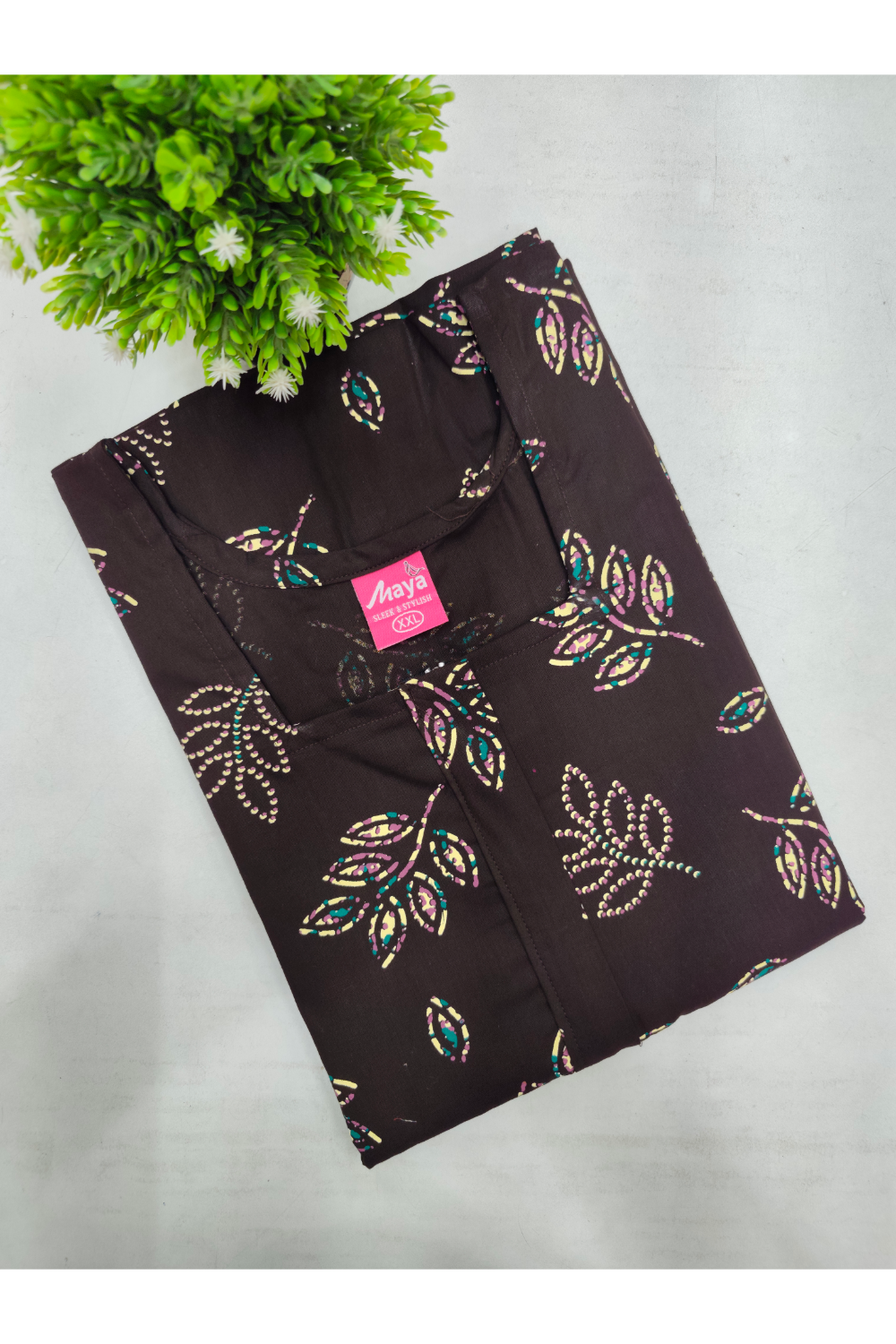 Elegant Zip-Front Pure Cotton Nighty