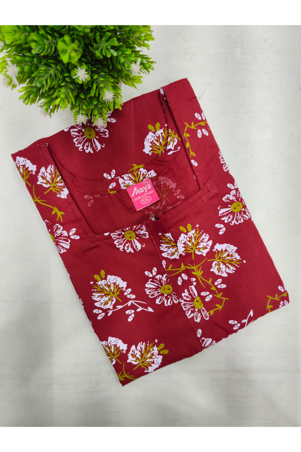 Elegant Zip-Front Pure Cotton Nighty