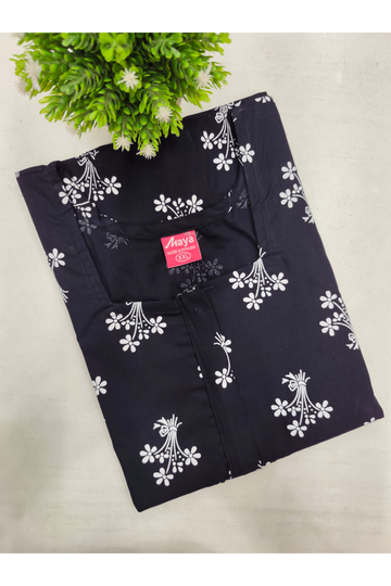 Elegant Zip-Front Pure Cotton Nighty