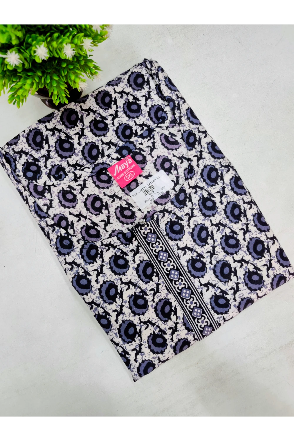 Elegant Zip Nighty – Jyothi Cotton Breeze