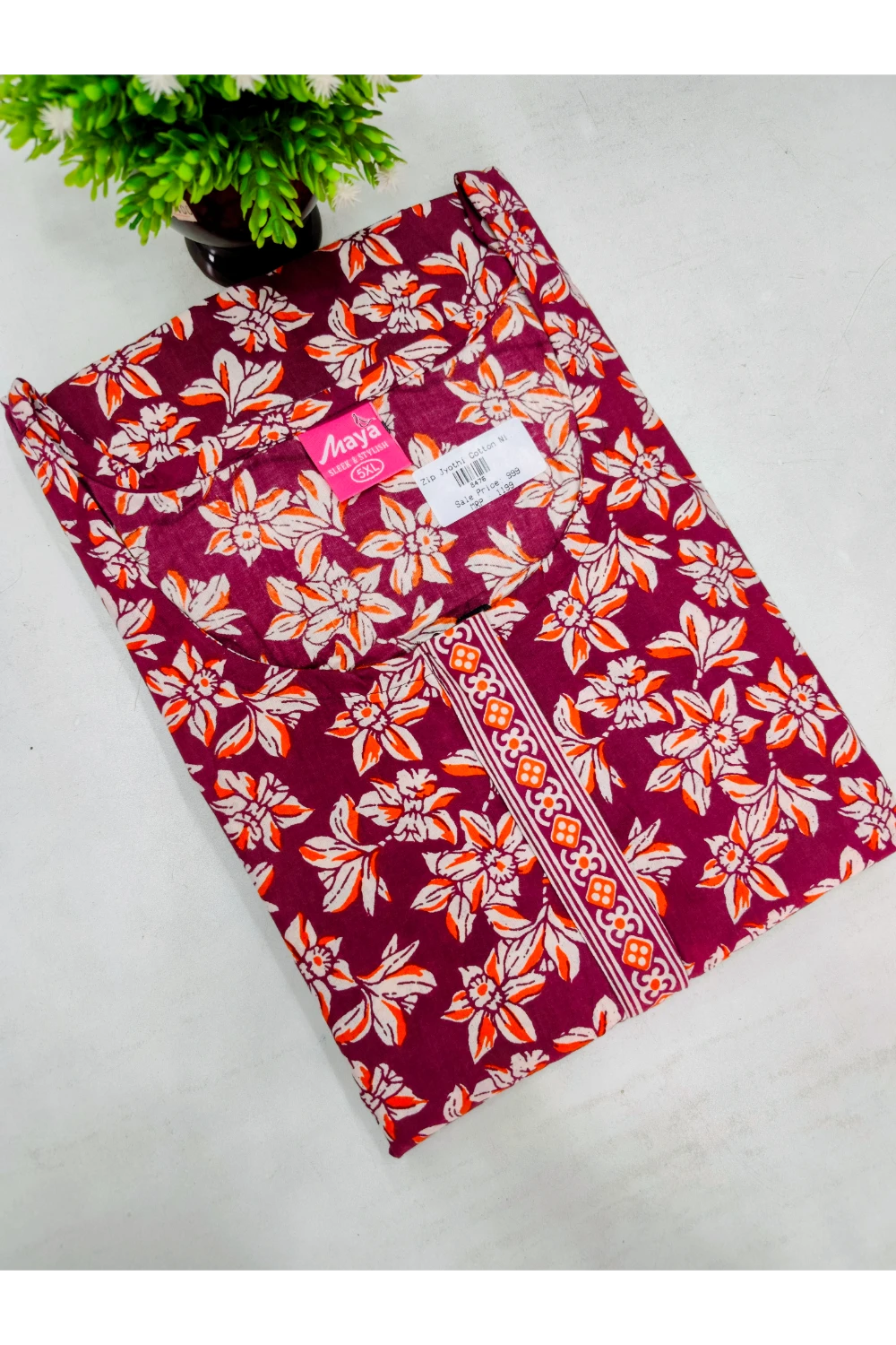 Elegant Zip Nighty – Jyothi Cotton Breeze