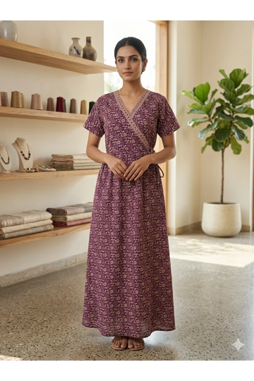 Zipless Pure Cotton Nighty for Women – Soft & Comfortable Wear
